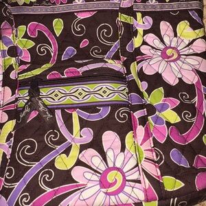 Vera Bradley Purple Flower Villager Tote Shopper Purse Handbag